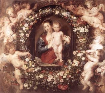 彼得 保羅 魯本斯 Madonna in Floral Wreath